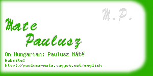 mate paulusz business card
