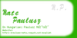 mate paulusz business card